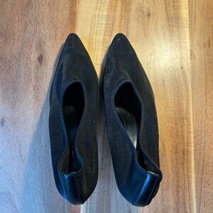 THE ROW Sock Pump 65 black mesh clear lucite kitten pump EU 41
